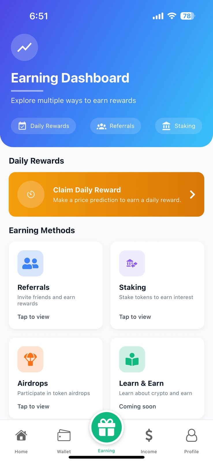 Earning Dashboard